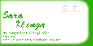 sara klinga business card