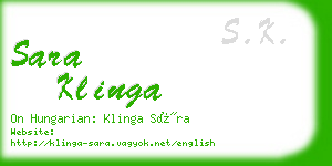 sara klinga business card